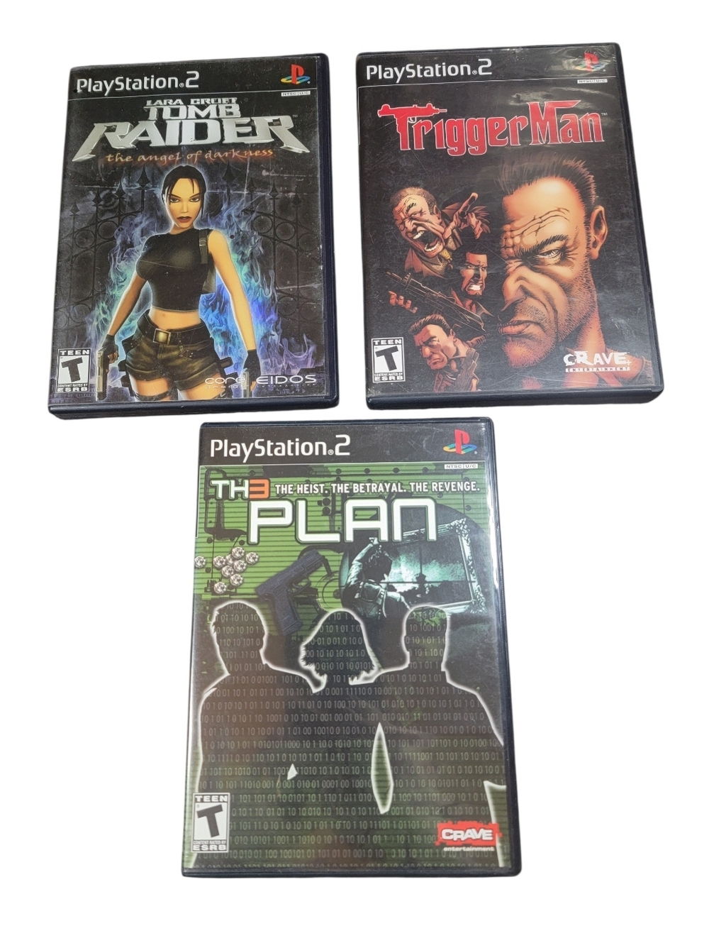 PS2 Action Video Game Lot Tomb Raider TriggerMan The Plan